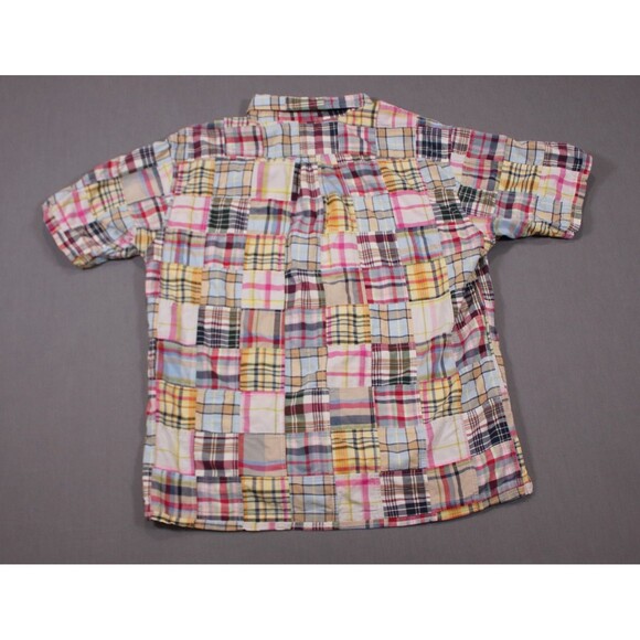 Brooks Brothers Shirt Mens Madras Patchwork Short Sleeve Button Up Vintage Sz L - Picture 3 of 8